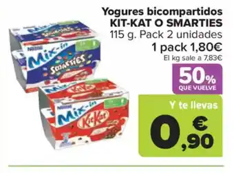 Carrefour Market KIT-KAT O SMARTIES Yogures bicompartidos oferta