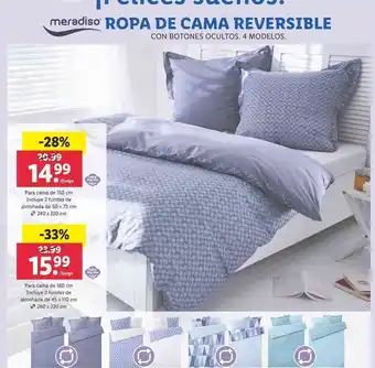 Lidl Meradiso Ropa de Cama Reversible Con Botones Ocultos 4 Modelos oferta