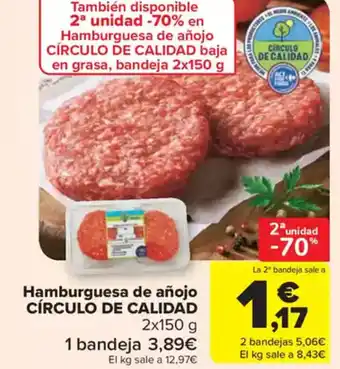 Carrefour Market CÍRCULO DE CALIDAD Hamburguesa de añojo oferta