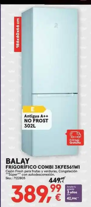 Worten Ballay Frigorífico Combi 3kfe561wi oferta