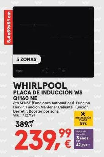 Worten Whirlpool Placa De Inducción Ws Q1160 Ne oferta