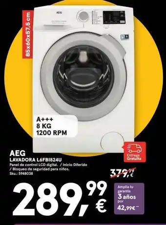 Worten Aeg Lavadora L6fbi824u oferta