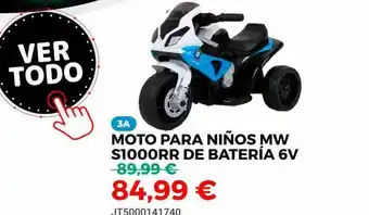 Juguetoon Moto Para Niños Mw S1000rr De Bateria 6v oferta