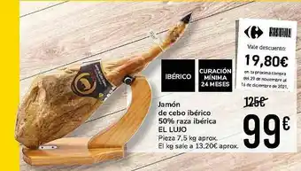 Carrefour Market Jamón De Cebo Ibérico 7,5kg oferta