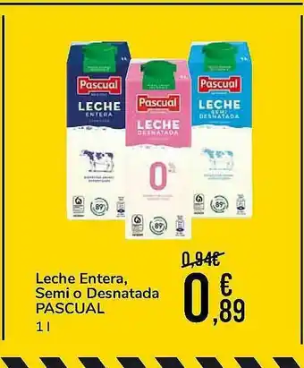 Carrefour Market Leche Entera Semi O Desnatada Pascual 1L oferta