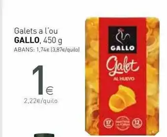 Condis Galets A L'ou Gallo 450g oferta