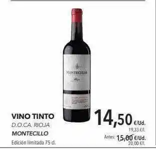 Supermercados Sánchez Romero Vino Tinto D.o.ca Rioja Montecillo 75cl oferta