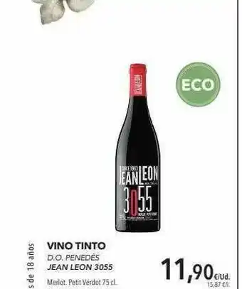 Supermercados Sánchez Romero Vino Tinto D.o. Penedés Jean Leon 3055 75cl oferta
