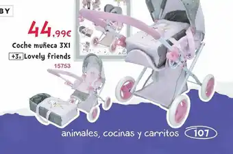 Josber Toys Coche Muñeca 3x1 Lovely Friends oferta