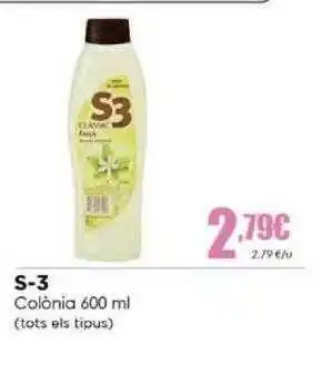 Perfumeries Facial S-3 Colònia 600ml oferta