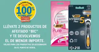 E.Leclerc "BIC" Llévate 2 productos de afeitado y te devolvemos el de menor importe oferta