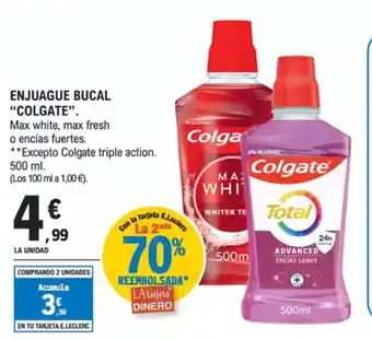 E.Leclerc "COLGATE" Enjuague bucal oferta