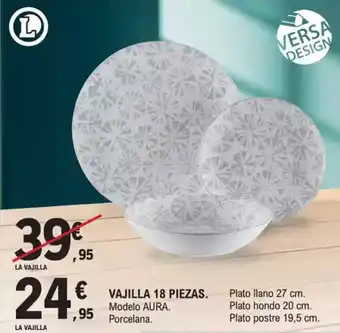 E.Leclerc Vajilla 18 piezas. oferta