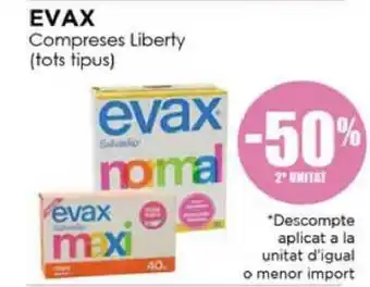 Perfumeries Facial -50% 2a Unitat Evax Compreses Liberty oferta