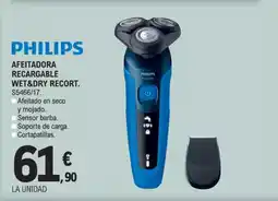 E.Leclerc PHILIPS Afeitadora recargable wet&dry recort oferta