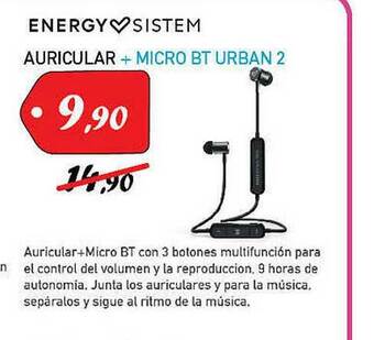 Microsshop Energy Sistem Auricular + Micro Bt Urban 2 oferta