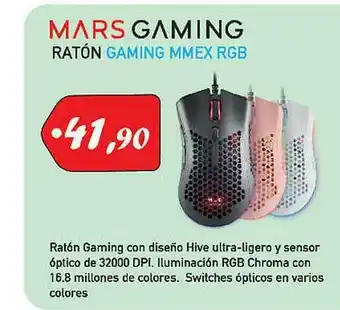 Microsshop Mars Gamins Ratón Gaming Mmex Rgb oferta