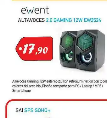 Microsshop Ewent Altavoces 2.0 Gaming 12w Ew3524 oferta