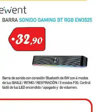 Microsshop Ewent Barra Sonido Gaming Bt Rgb Ew3525 oferta