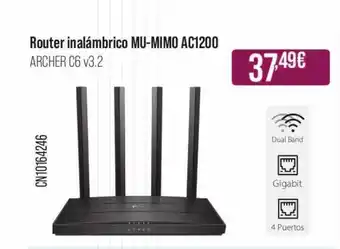MR Micro Router Inalámbrico Mu-mimo Ac1200 Archer C6 V3.2 oferta