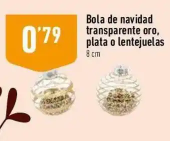 Supermercados Deza Bola De Navidad Transparente Oro Plata O Lentejuelas oferta