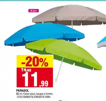 Bricoking Parasol Ø2m Color azul, taupe o limón oferta