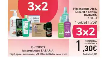 Carrefour Babaria Higienizante Aloe, Mineral o Cotton 100ml oferta