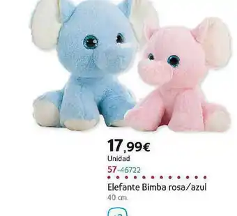 Super Juguete Elaphante Bimbo Rosa - Azul oferta