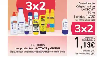 Carrefour Lactovit Desodorante Original roll on 50ml oferta