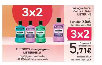 Carrefour Listerine Enjuague bucal Cuidado Total 1L oferta