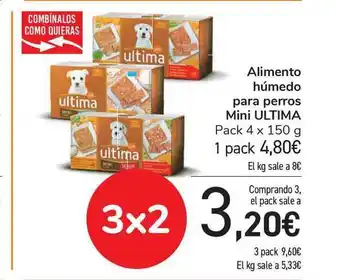 Carrefour Ultima Mini Alimento húmedo para perros Pack 4 x 150g oferta