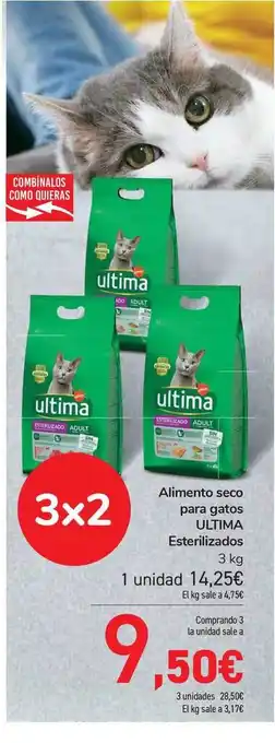 Carrefour Ultima Esterilizados Alimento seco para gatos 3kg oferta