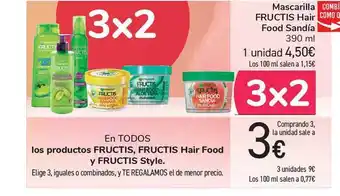 Carrefour Fructis Hair Food Sandía Mascarilla 390ml oferta