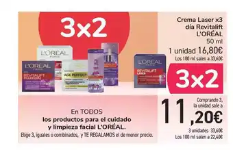 Carrefour L'oréal Crema Laser x3 día Revitalift 50ml oferta