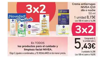 Carrefour Nivea Q10 día o noche crema antiarrugas 50ml oferta