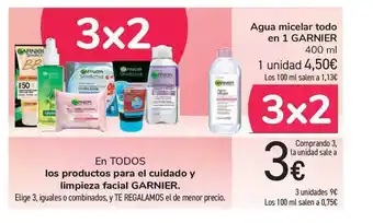 Carrefour Garnier Agua Micelar todo en 1 400ml oferta