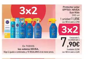 Carrefour Protector Solar SPF50+ Nivea Sun Kids 300ml oferta