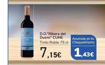 Carrefour Cune D.O. Ribera Del Duero Tinto Roble 75cl oferta