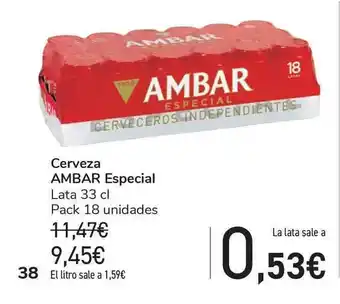 Cerveza Ambar Especial Lata 33cl Pack 18 unidades