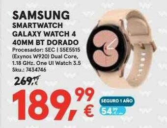 Worten Samsung Smartwatch Galaxy Watch 4 40mm Bt Dorado oferta