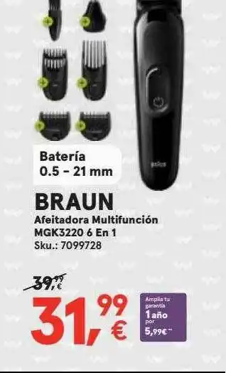 Worten Braun Afeitadora Multifunción Mgk3220 6 En 1 oferta