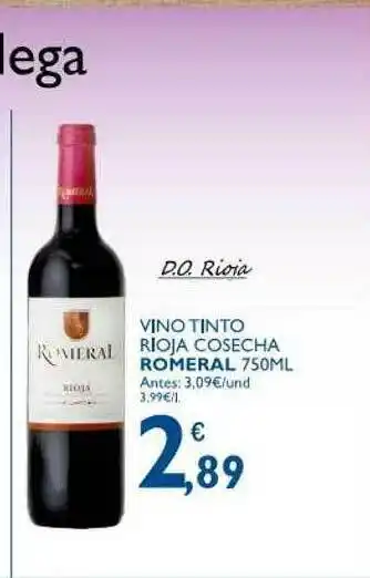 Cash Ecofamilia Vino Tinto Rioja Cosecha Romeral 750ml oferta