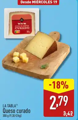 ALDI LA TABLAⓇ Queso curado oferta