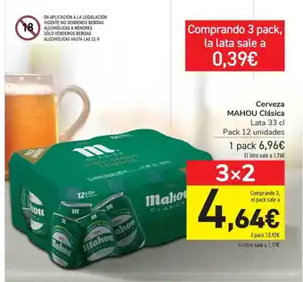 Carrefour Mahou Clásica Cerveza Lata 33cl oferta