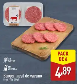 ALDI Burger meat de vacuno oferta