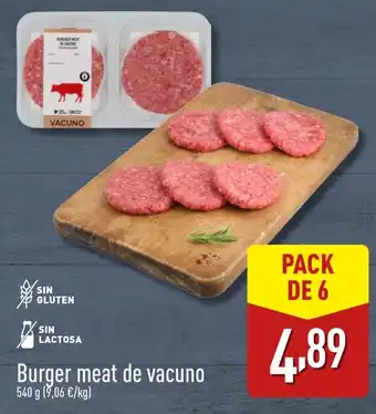 ALDI Burger meat de vacuno oferta