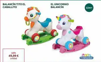 Prénatal Balancín Tito El Caballito El Unicornio Balancín Baby Clementoni oferta
