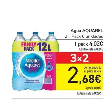 Carrefour Aquarel Agua 1L Pack 6 unidades oferta