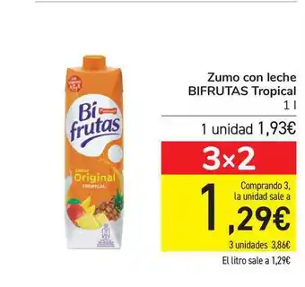 Carrefour Bifrutas Tropical Zumo Con Leche 1L oferta
