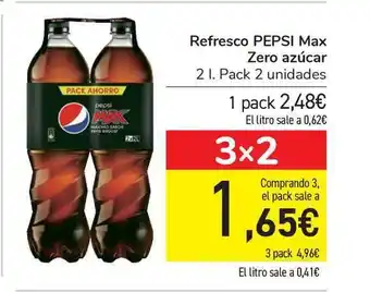 Carrefour Pepsi Max Zero Azúcar Refresco 2L Pack 2 unidades oferta